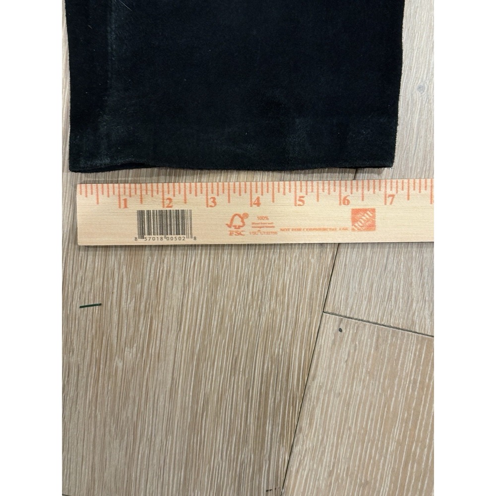Vintage Itw Black Suede Leather Pants Straight Leg Pocket Detail Western Biker - Picture 10 of 10